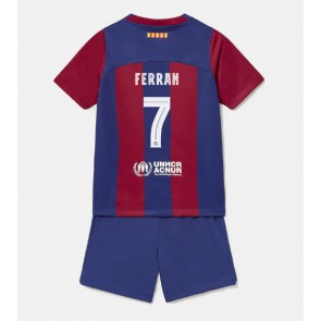 Barcelona Ferran Torres #7 Hemmakläder Barn 2023-24 Kortärmad (+ Korta byxor)